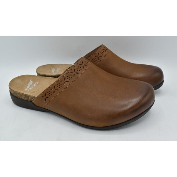 Dansko Womens Size EU 39 US 8.5-9 Robbie Burnished Nubuck Tan Slip On Clogs - Picture 3 of 12